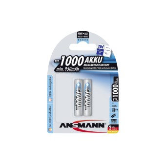 1x2 Ansmann NiMH Akku 1000 Micro AAA 950 mAh 