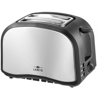 Lentz 2 Scheiben-Toaster Silber Schwarz 