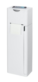6 in 1 Stand WC-Garnitur Imon Weiß matt, integrierter Toilettenpapierhalter, WC-Bürstenhalter 