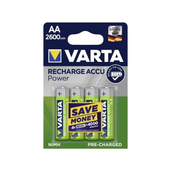 Akku 1x4 Varta Rechargeable Accu AA NiMH 2600 mAh Mignon 