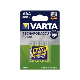 Akku 1x4 Varta Rechargeable Accu AAA Ready2Use NiMH 800 mAH Micro 