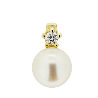 Orolino Anhänger 585 Gold mit Brillant 0,03ct. + Perle 6,5-7mm 