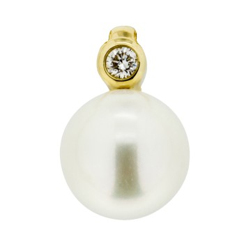 Orolino Anhänger 585 Gold mit Brillant 0,03ct. + Perle 7-7,5mm 