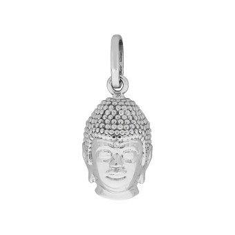 Anhänger 925/- Sterling Silber rhodiniert Buddah-Kopf Zirkonia 