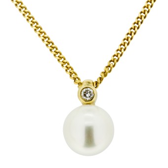 Orolino Anhänger mit Kette 585/- Gelbgold Brillant + Perle 