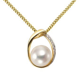 Orolino Anhänger mit Kette 585/- Gelbgold Perle Brillanten 