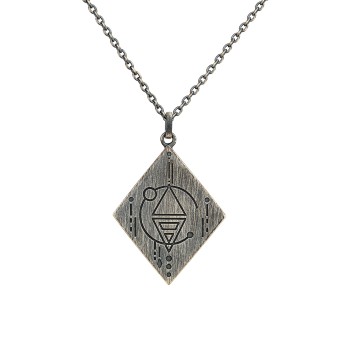 CAI Anhänger mit Kette 925/- Silber matt oxidiert Tattoo Motiv 