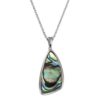 Anhänger mit Kette 925 Silber rhodiniert Abalone 