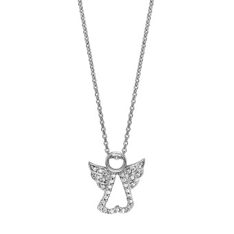 Julie Julsen Anhänger mit Kette 925/- Sterling Silber rhodiniert mit Anhänger Engel 