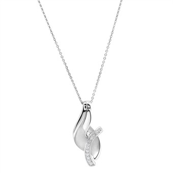 ZEEme Silver Anhänger mit Kette 925/- Sterling Silber rhodiniert Zirkonia 