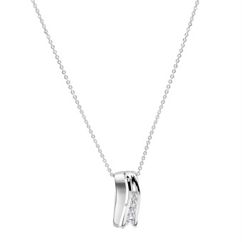 ZEEme Basic Anhänger mit Kette 925/- Sterling Silber rhodiniert Zirkonia 