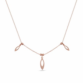 dKeniz Anhänger mit Kette 925/- Sterling Silber rosévergoldet Pure Geometrie Silberkette 