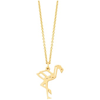 Julie Julsen Anhänger mit Kette 925/- Sterling Silber vergoldet  Flamingo 