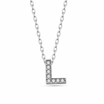 dKeniz Anhänger mit Kette Buchstabe L 925/- Sterling Silber 