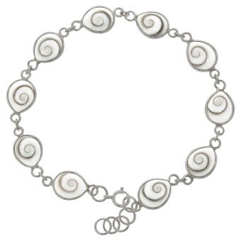 Armband 925 Silber mit Muschel weiß 