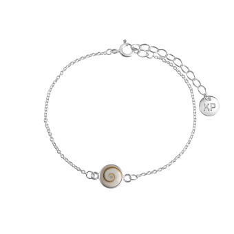 Armband 925/- Silber weiß mit Muschel weiß 