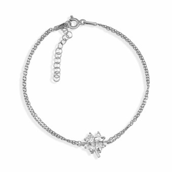 dKeniz Armband 925/- Sterling Silber Kleeblatt 