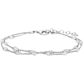 Julie Julsen Armband 925/- Sterling Silber rhodiniert  19,5 cm Zirkonia 