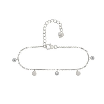 CAI Armband 925/- Sterling Silber rhodiniert Anhänger Plättchen Zirkonia 