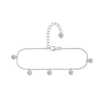 CAI Armband 925/- Sterling Silber rhodiniert Anhänger rund Zirkonia 