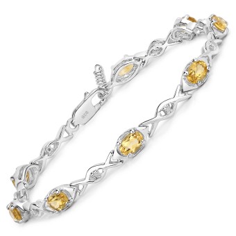 Vira Jewels Armband 925-Sterling Silber rhodiniert Glänzend  Citrin orange 