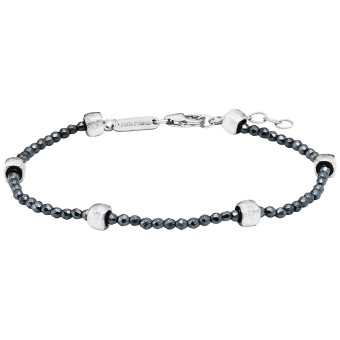 Julie Julsen Armband 925/- Sterling Silber rhodiniert  Hämatit grau 19cm 