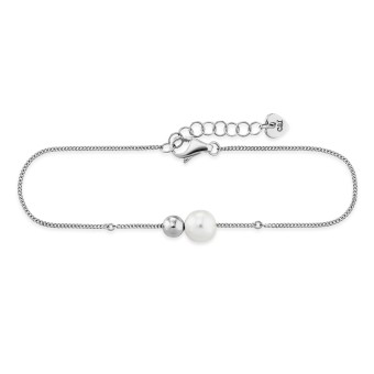 CAI Armband 925/- Sterling Silber rhodiniert Perle Kugel 