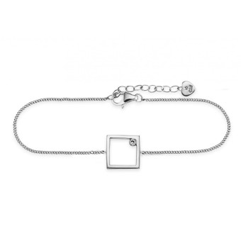 CAI Armband 925 Sterling Silber rhodiniert Rechteck Zirkonia 