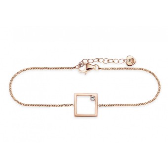 CAI Armband 925 Sterling Silber rosé vergoldet Rechteck Zirkonia 