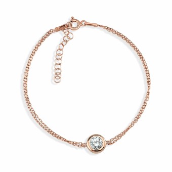 dKeniz Armband 925/- Sterling Silber rosévergoldet Solitär 