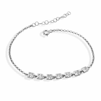 dKeniz Armband 925/- Sterling Silber Tennisarmband viereckig 