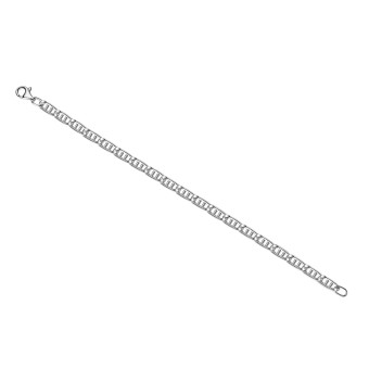 Armband 925/- Sterling Silber weiß Doppel-Stegpanzerarmband  23 cm 