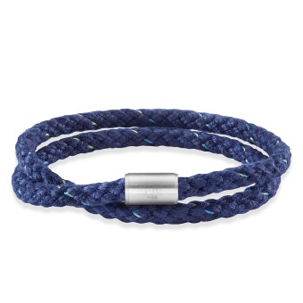 Armband Edelstahl Textil blau 23cm Magnetverschluß 