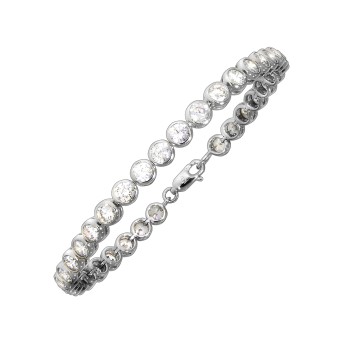 Armband Silber 925 rhodiniert 34x Zirkonia 