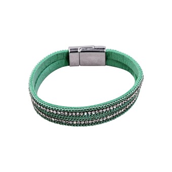 Steuer Modeschmuck Armband Velours Armband türkis mit Strass 