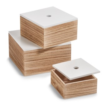 HTI-Living Aufbewahrungsboxen-Set Holz 3-teilig 