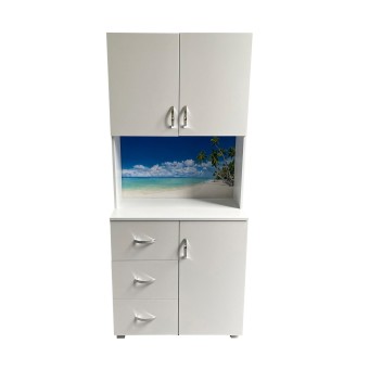 HTI-Living Badschrank Blanca Wellness Motiv Palmen 