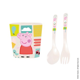 Koziol Becher und Besteckset für Kinder EASY EATER SET PEPPA PIG 