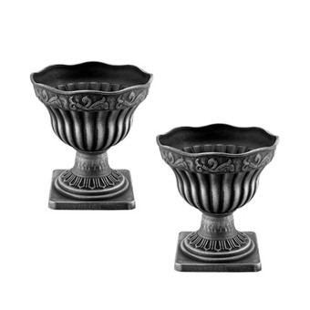 HTI-Living Blumentopf 2er Set Nessa Silber 