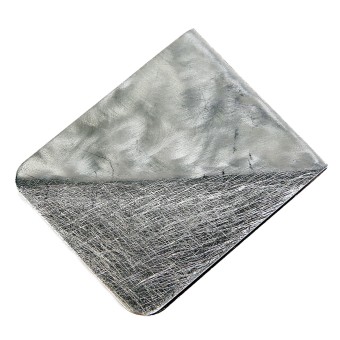 Brosche Kragenklemme aus Aluminium gebürstet + gewolkt 