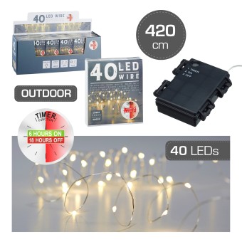 Cepewa Mikro Lichterkette 40 LED Outdoor 
