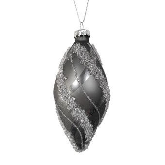 HTI-Living Christbaumschmuck Zapfen Silber mit Glitzersteinen 