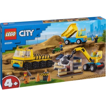 LEGO® City 60391 Baufahrzeuge und Kran mit Abrissbirne 