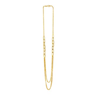 Collier 375/- Gelbgold 2-reihig Kettenmix 