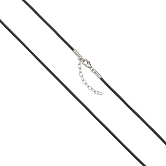 Collier 925/- Sterling Silber rhod. Kautschuk 45cm 