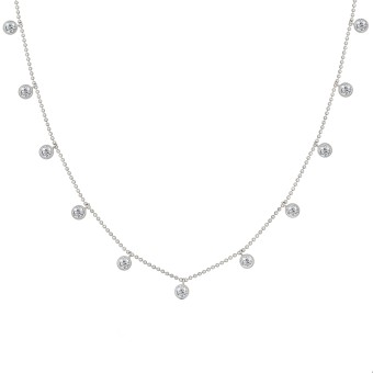 CAI Collier 925/- Sterling Silber rhodiniert Anhänger rund Zirkonia 