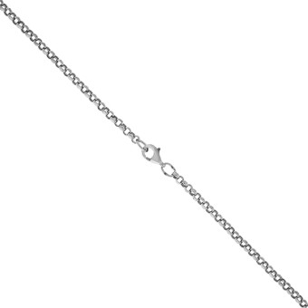 Collier 925/- Sterling Silber rhodiniert Erbskette 60 cm lang 