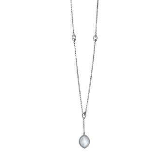 Collier 925/- Sterling Silber rhodiniert Perlmutt 