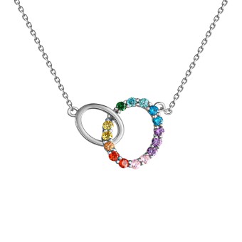 Collier 925-Sterling Silber rhodiniert Zirkonia 