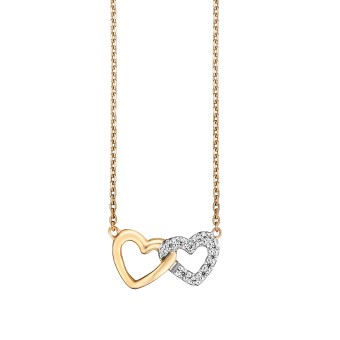 Julie Julsen Collier 925/- Sterling Silber vergoldet  2 Herzen 